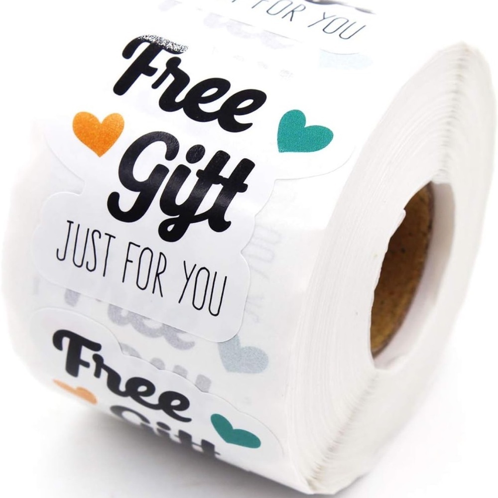 100 ‘Free Gift’ Gift Stickers Roll